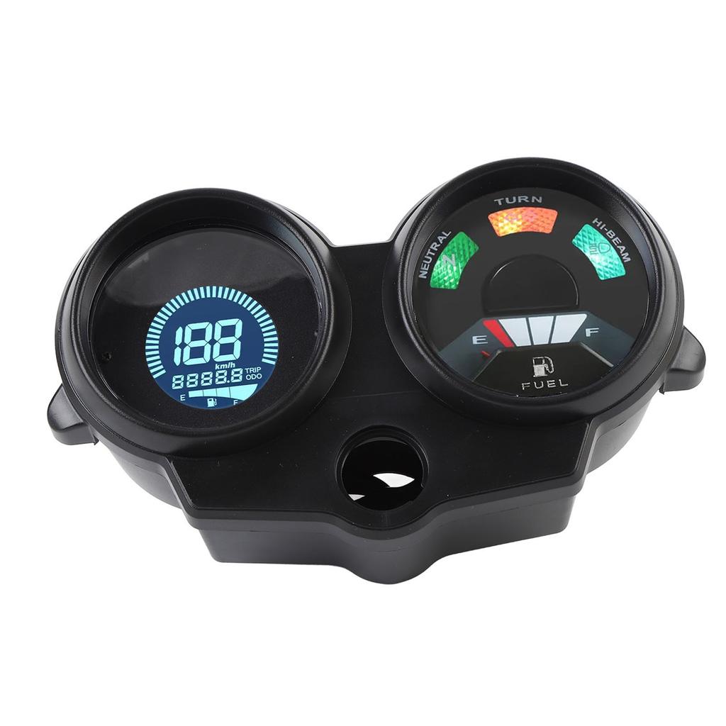 Motorcycle Speedometer Universal LCD Digital Odometer Fuel Level Meter Adjustable 7 Colors DC 12V Multifunctional Gauge