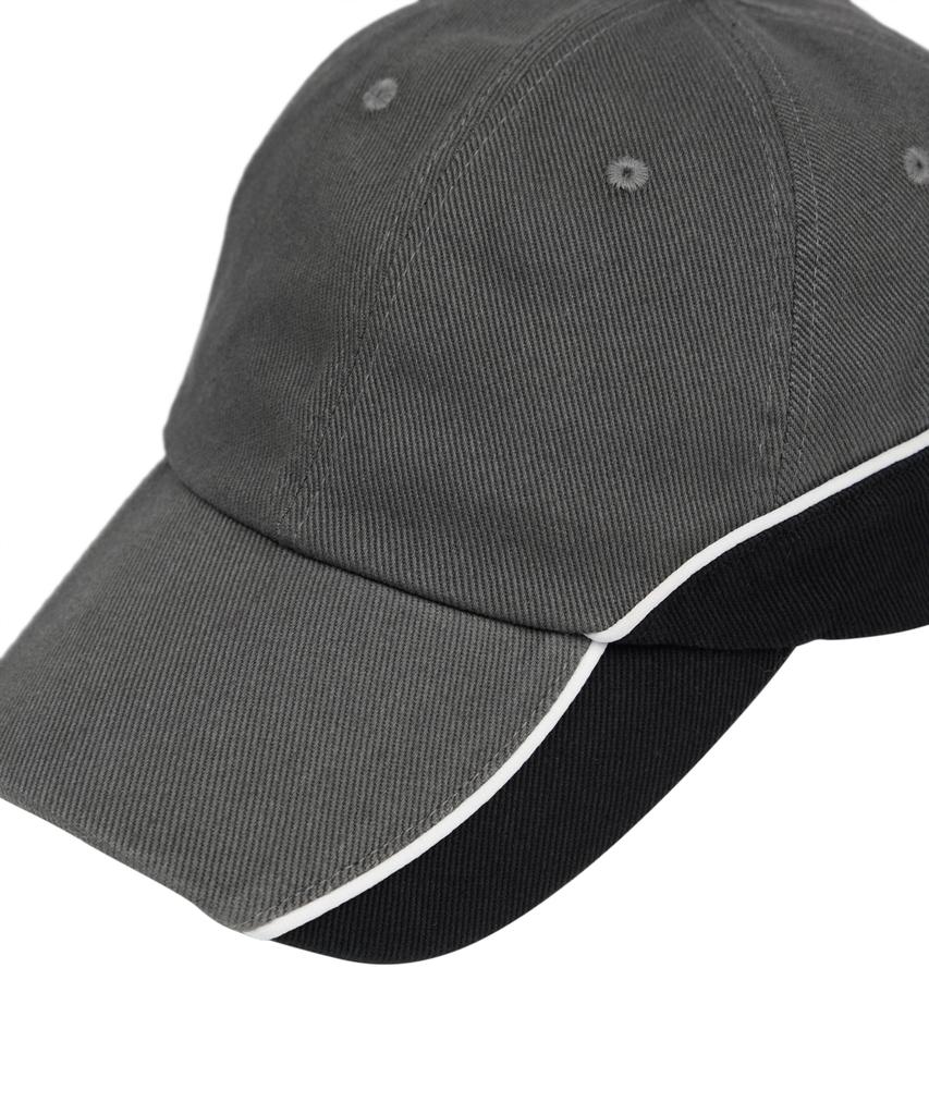 Loghideumatin Lm Blocking Reflective Piping Cotton Ball Cap (Charcoal)