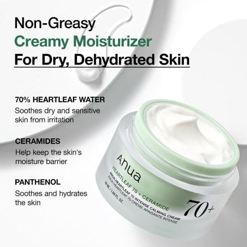 ANUA Hokudami 70 Intense Calming Cream 50ml Moisturizing Care Full of Moisturizing Feeling Fluctuous Skin Oily Skin Heartleaf Cream Skin Care Moisturi