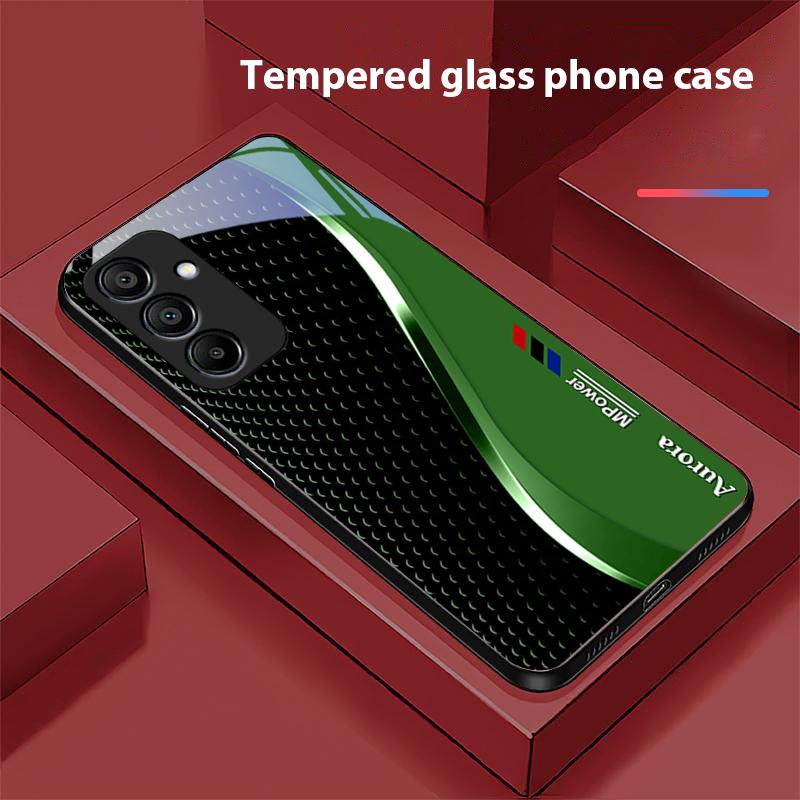 Creative Curve Double For Samsung Galaxy A15 5G 54 4G 51 50 24 35 90 71 12 51 53 52S 80 22 34 Black Tempered Glass Phone Case