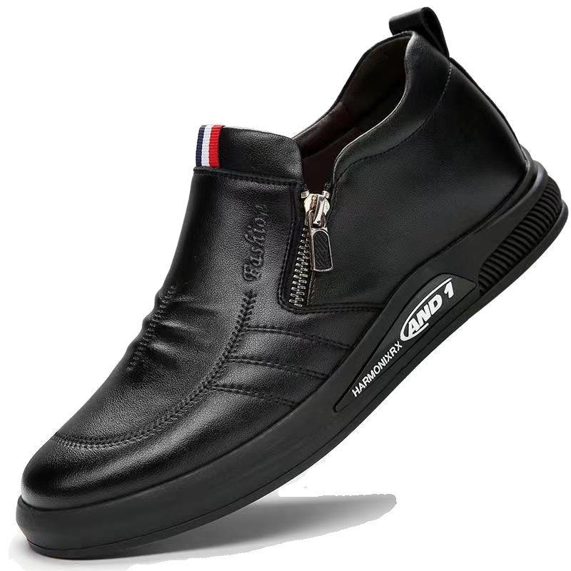 Stylish Winter Business Casual Leather Shoes for Middle-Aged Men