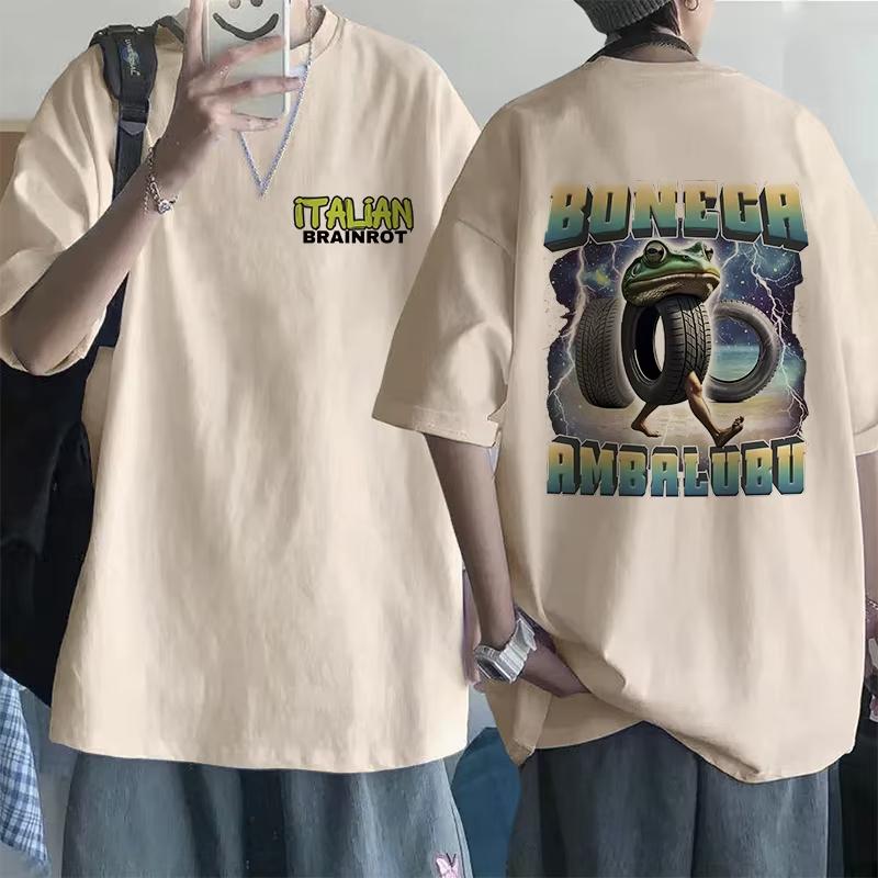 Tralalero Tralala Tung Tung Tung Sahur Bombardiro Crocodilo Tshirt Funny Italian Brainrot Meme Print Summer Men Women Cotton Top