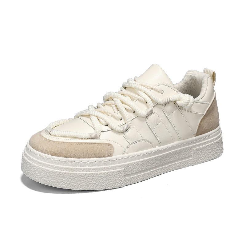 

Кожаные кроссовки на шнуровке на четыре сезона, подростковая мода, низкие, нишевая обувь, Харадзюку, платформа, студенческие кеды, 2025 44