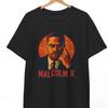 Malcolm X T-Shirt Retro Bürgerrechtsaktivist Vintage Unisex Dehnbar Stilvoll Grafik Streetwear Bequem Lässig