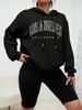 Women's Hooded Sweatshirt: 2026 Autumn Loose Fit with Printed Pockets and Fleece Jacket