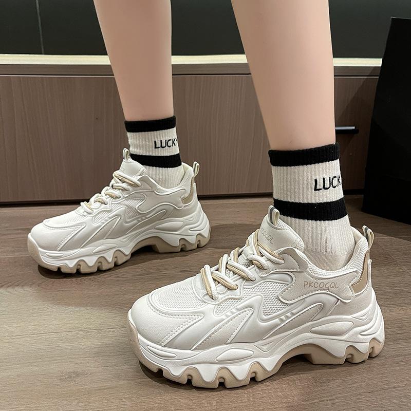 New Fashion Style Casual Sports Shoes Breathable Mesh Surface Women's Shoes Summer With Thick Sole Comfortable Athletic Footwear