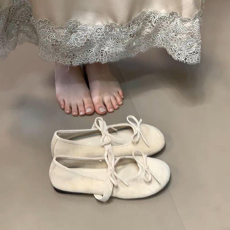 Damskor Vår & Höst 2025 Ballerinaskor - Mary Janes med fransk rosett
