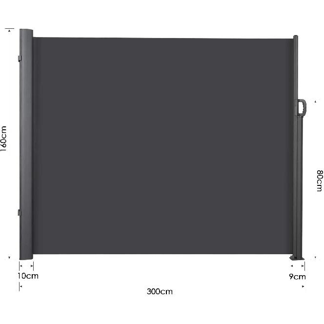 Retractable Side Awning Outdoor Patio Pool Water Repellent Garden Terrace Sun Shade Screen Privacy Divider Deck Wind Fence