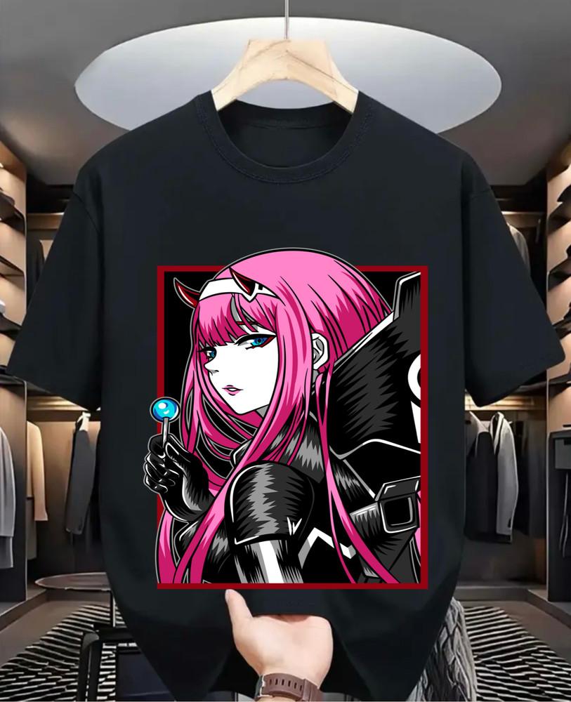 Zero Two Unisex T-Shirt,Anime Aesthetic Anime,Gift,Kawai Vaporwave,Zero Two