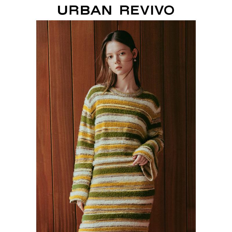 UR Women's Retro Color-Block Textured Knit Sweater