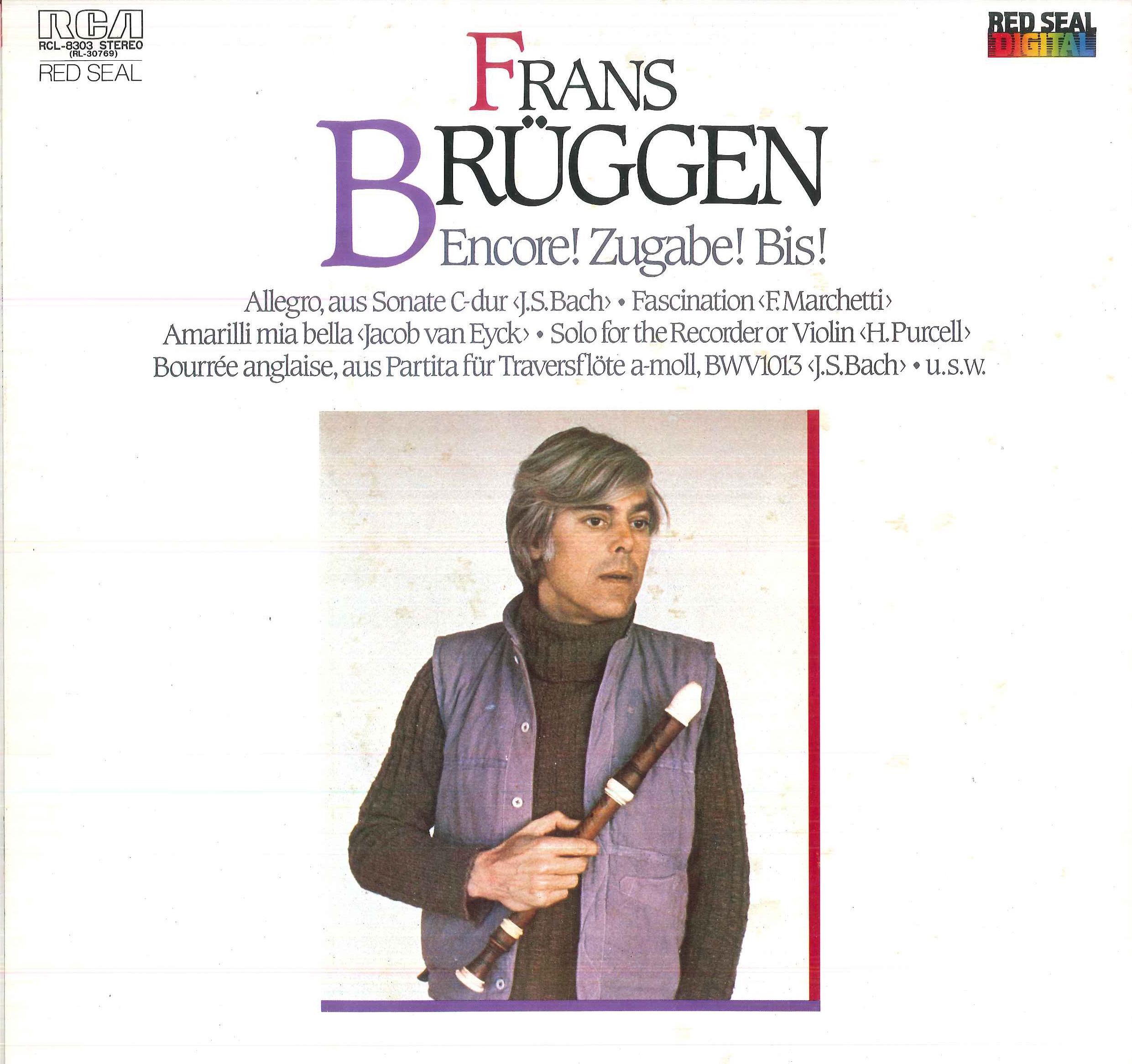 

LP Record FRANS BRUGGEN Encore RCL8303 RCA RED SEAL 1982 Japan Classical Used
