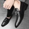 Men's shoes 2025 summer new light luxury high sense adult men pointed head one pedal height increase convenient business leather shoes