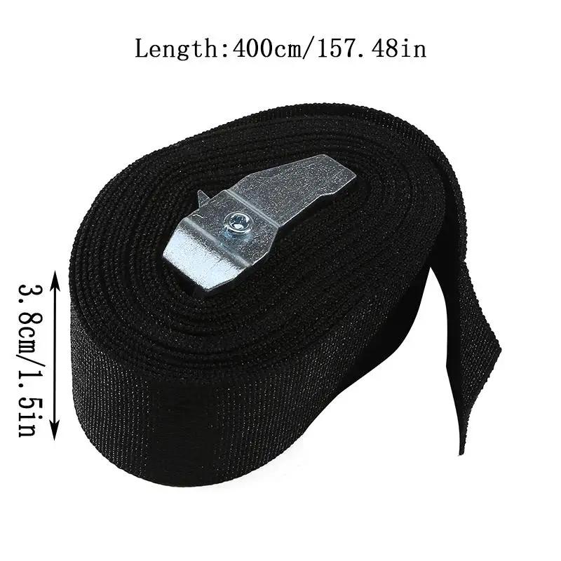 Rope Strong Ratchet Belt Black Buckle Tie-Down Belt Cargo Straps for Car Motorcycle Bike Metal Buckle