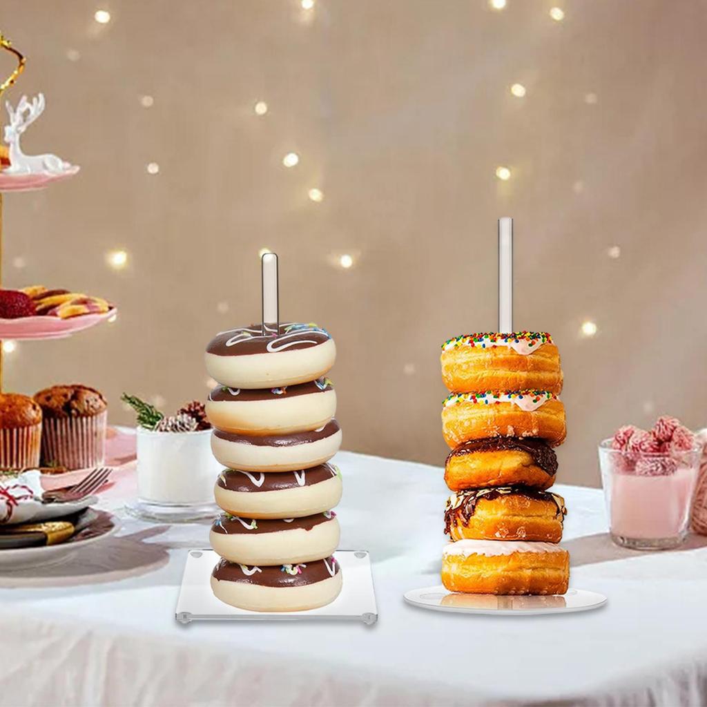 Robuster Acryl-Donutständer, Tischdekoration, Bagel-Präsentation für Abschlussfeier, Hochzeit, Jahrestag, Babyparty, Thanksgiving