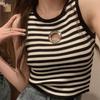 French Summer Knitted Sleeveless Vest Women's Stylish 3D Metal Accent Hot Girl Slim Fit Base Layer Top