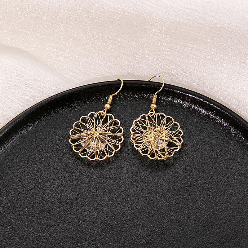 INS Girly Heart & Star Geometric Long Earrings - Simple, Versatile Ear Hooks