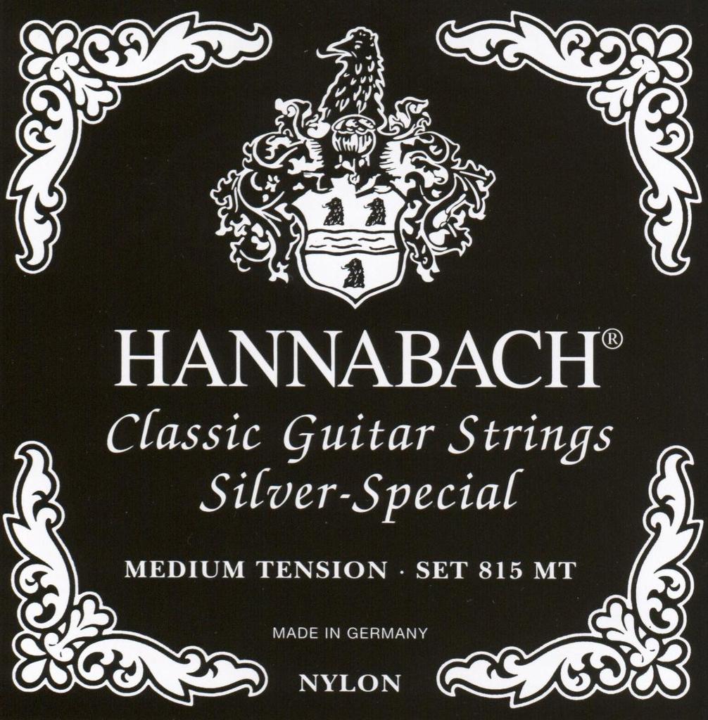 HANNABACH Classical Guitar Strings Silver Special E815MT Black Set