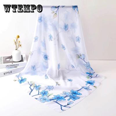 Sommer Neu Chiffon Bedruckt Großes Quadratisches Tuch Schal Damen Dekoration Vielseitiger Sonnenschutz und Schattenspender