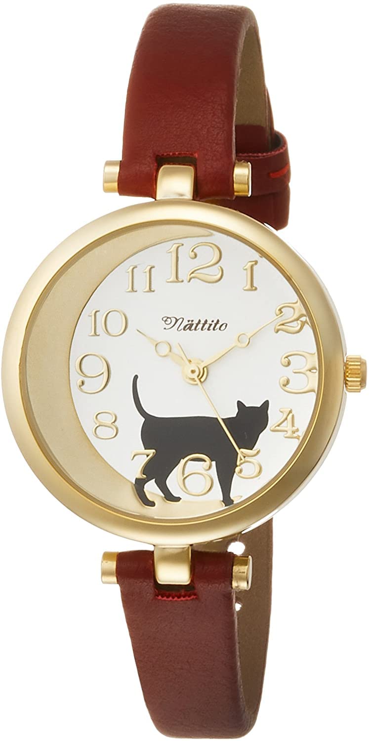 

Wristwatch Cat Gut Analog Leather Strap Red [Fieldwork] ST162p-3 Women s