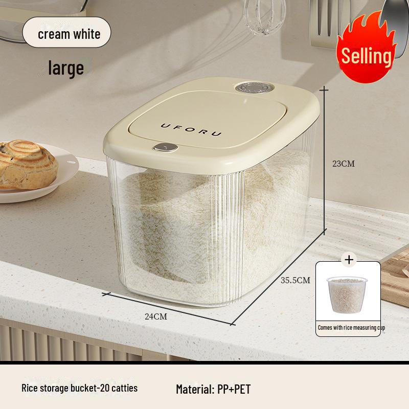Uforu 20L Insect-Proof & Moisture-Proof Rice Storage Bucket with Press-Seal Lid