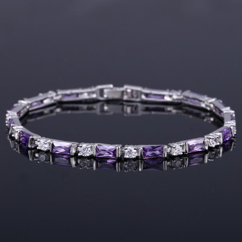 

Jewelry, Zircon Bracelet, Women S Jewelry, Platinum-Plated Crystal Women S Bracelet, Multi-Color Selection