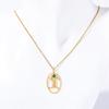 Turquoise Zodiac Rune Necklace with Stainless Steel and Gold Clavicle Chain