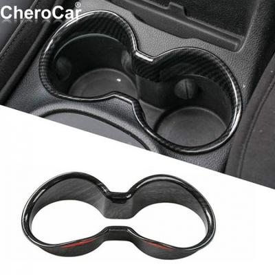 Black Carbon Fiber Interior Cup Holder Frame Trim Cover for Jeep Cherokee 14-19