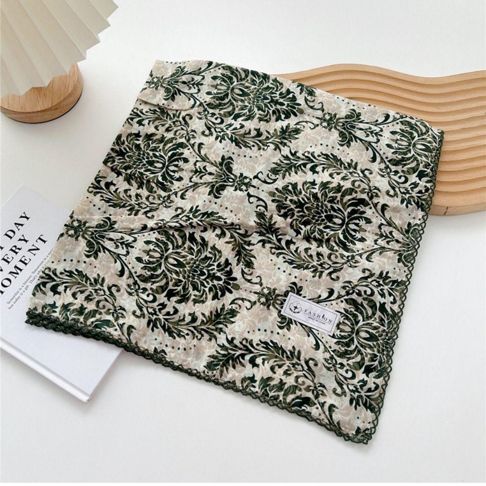 Floral Cotton Linen Print Scarves Scarf Hair Band Square Handkerchief  Scarf Accessories