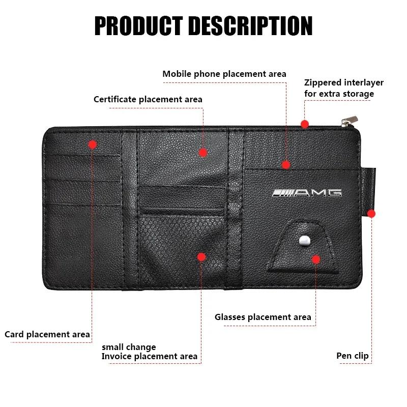 OLV5 Goods Sun Visor Organizer Multi-Pocket Glasses Clip Car Storage Bag Stickers For Mercedes Benz Vito W638 W639 W447 W168 W169 W17