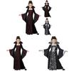 Halloween Witch Costume For Girls With Vintage Dress And Stripe Details For Kids Age 3 To 8