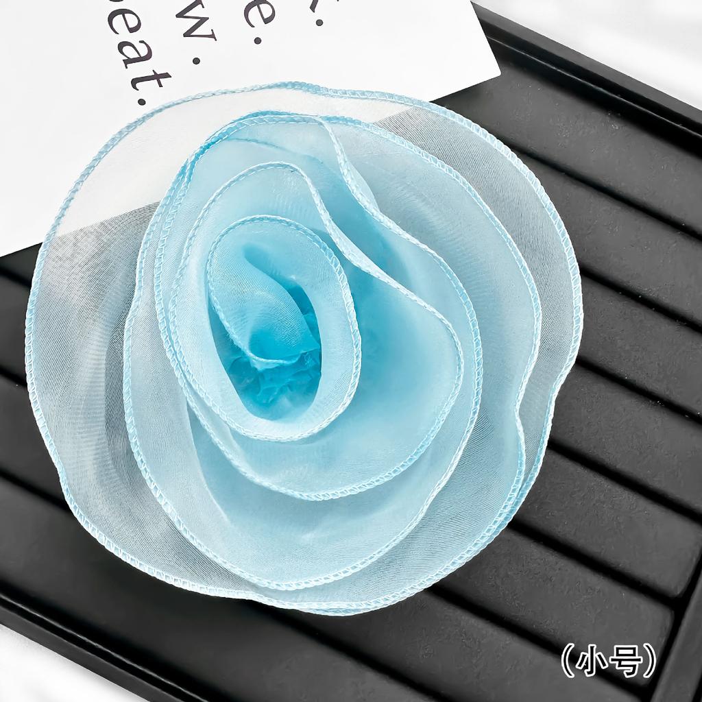 Solid Color Three-Dimensional Flower Corsage Accessories Simulated Flower Decoration Material Eugen Yarn Lace Cloth Sticker Accessories