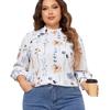 Plus Size Women's Long Sleeved New Fashion Printed Shirt Top