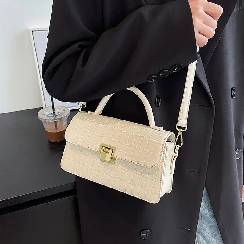 High Quality Fashion Crossbody Bag Standard Stone Feminine Casual All-match Small Square Bag Popular