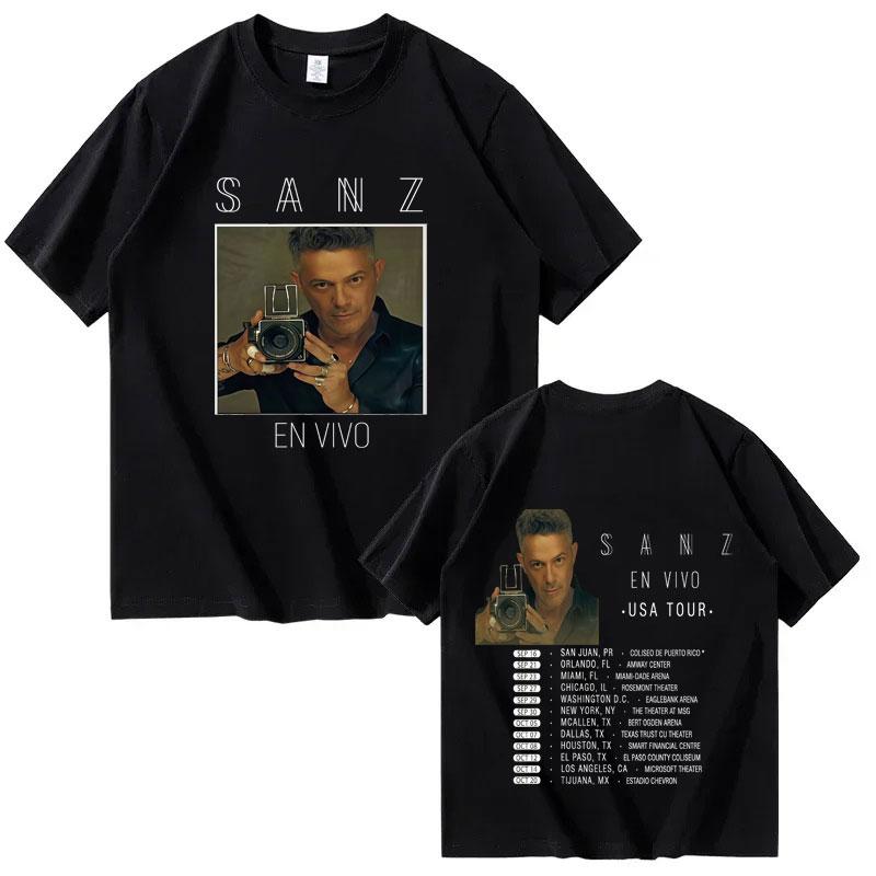 Im Jahr 2025 ist das meistverkaufte Tour-T-Shirt des Sängers Alejandro Sanz ein Sommer-Print aus 100 % reiner Baumwolle für Unisex und Damen.