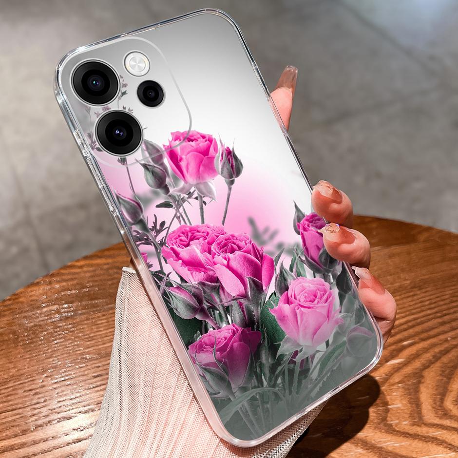 Cases For OPPO Reno15 15F 15Pro Cute Girl Love Heart Lightweight Simplicity Soft Transparent Housing For Reno 15F 15 Pro Capa