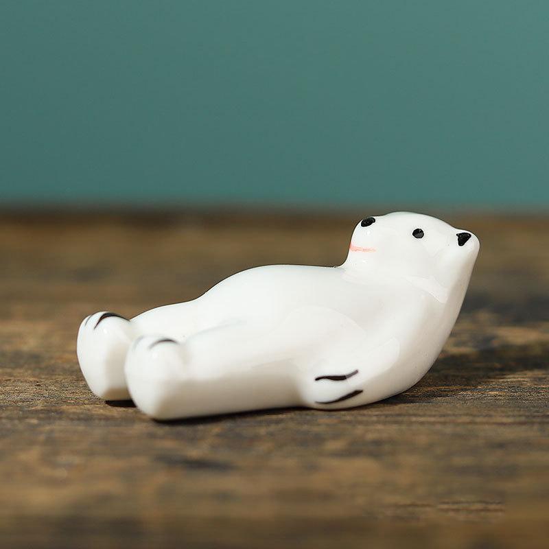 Mini søt dyr Paint Pensel Pen Rest Keramiske Ornamenter Kinesisk kalligrafi Skrivepennholder Håndverk Penn Pute NYHET