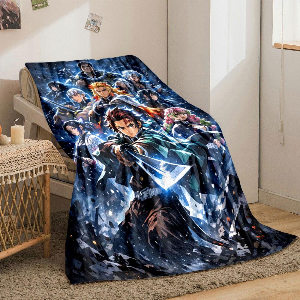 A Group of Warriors Wielding Weapons Amidst a Dramatic, Snowy Backdrop. for All Seasons Blanket Lunch Break Throw Gift