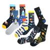 New Funny Alien Planet Universe Men's Cotton Socks European American Fashion Street Dance Trend Crew Hipster Skateboard Unisex