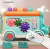 QuiExact Educational Bus Music Shape Multifunctional Pull Preschool Entry for Girls and Boys Toy, Car, 300-Song Bus, Mole-Catching Game, Recognition,