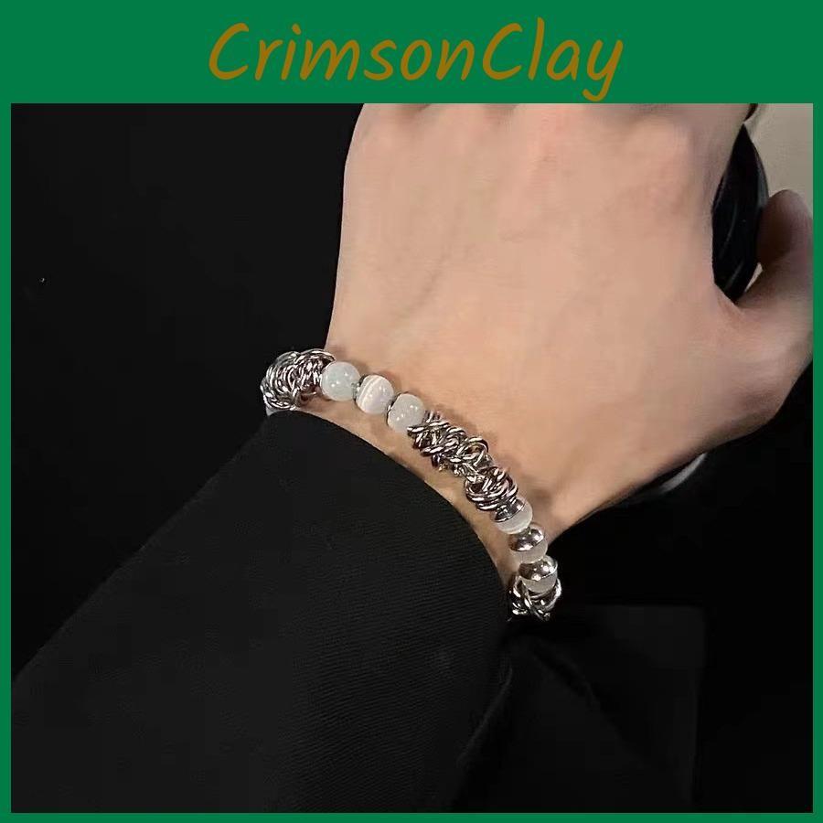 Chic Stylish And Cat Eye Stone Bracelet Titanium Steel Irregular Design Couples For