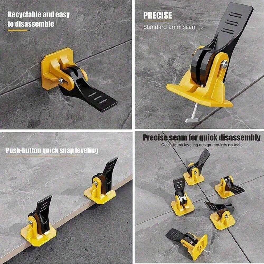 Multisize Tile Leveling Kit (1-3mm) - 100PCS Reusable Spacer Clips for Ceramic Floor Installation