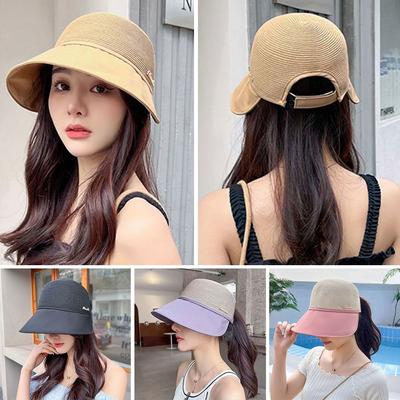 UV Protection Sun Cap Foldable Beach Cap Summer Panama Hat  Women