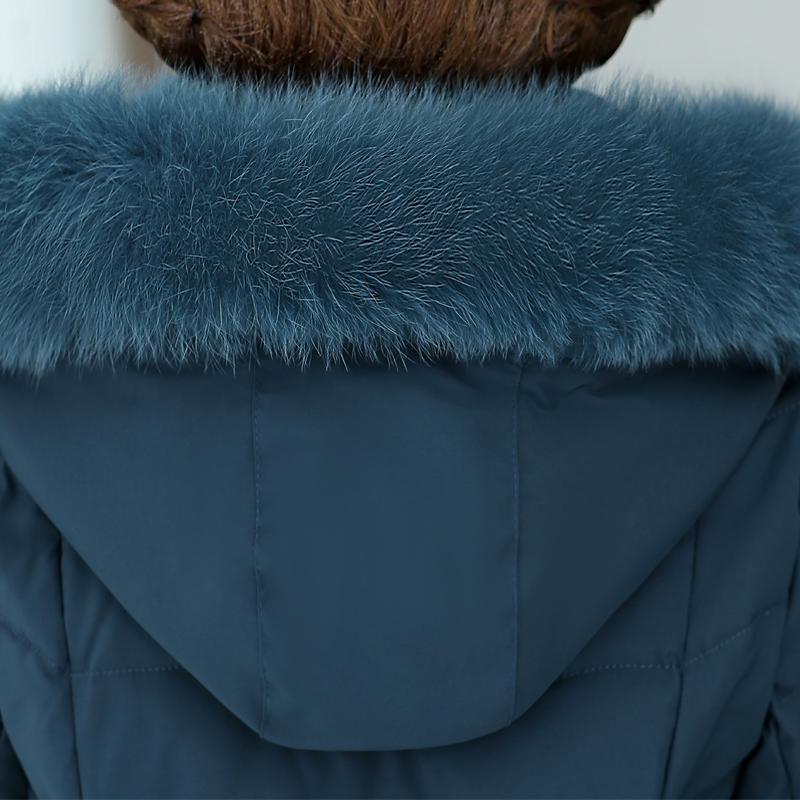 Real Fur Collar Middle Age Women's Down Coats Winter Vintage Parkas Plus Size Elegant Thick Warm Down Jackets Woman Outerwears