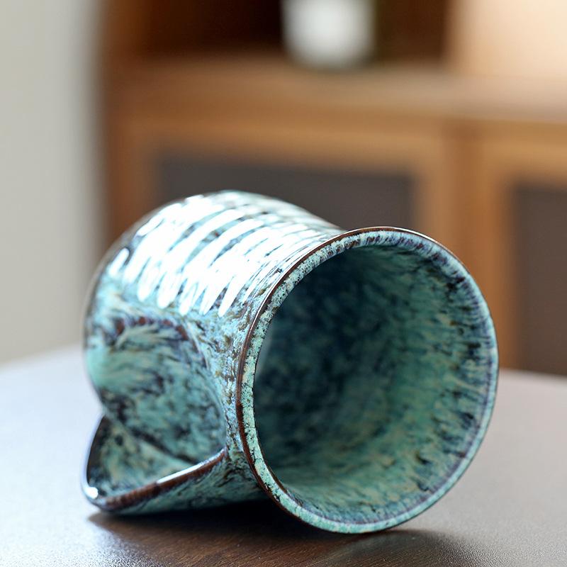 Ceramic Kiln Cup Coffee Cup Creative Hand Warmer Mug Large-Capacity Water Cup Steam Pitcher byChin