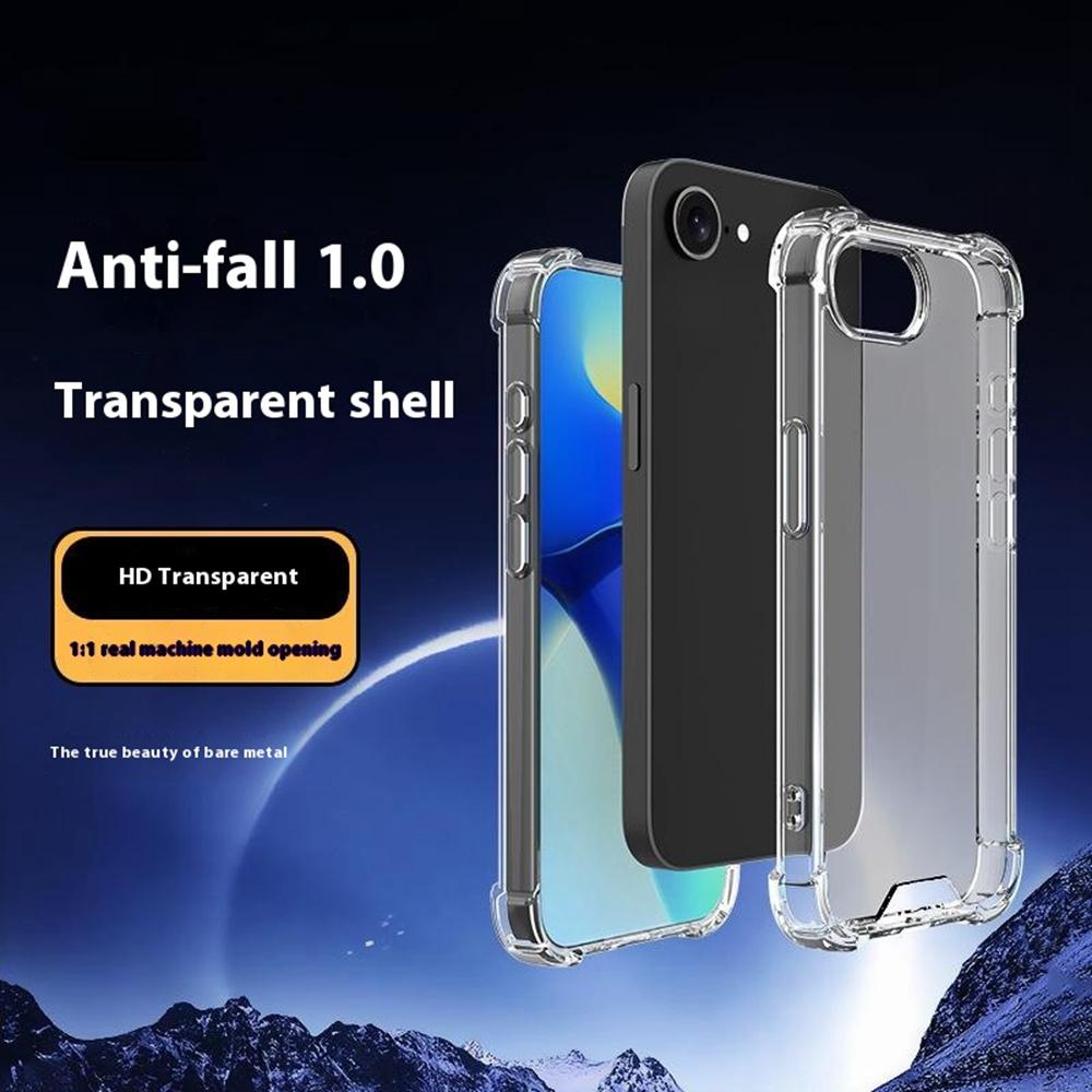 

For iPhone 16e Case Reinforced Corners TPU Frame+Acrylic Back Phone Cover Type A