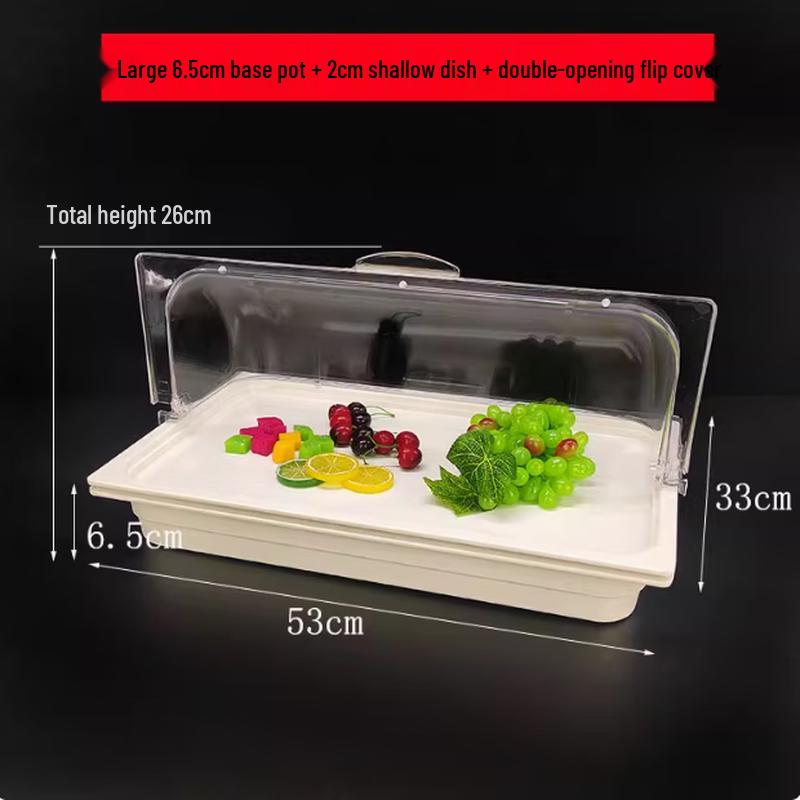 

Clear Plastic Bread & Cake Display Tray with Insulated Dust Cover