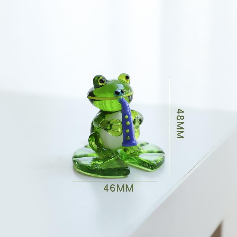 Miniatur Glasfrosch Figuren Mini Tiere Haushalt Dekor Statue Schreibtisch Fee Garten Ornament Haus Zubehör Neu
