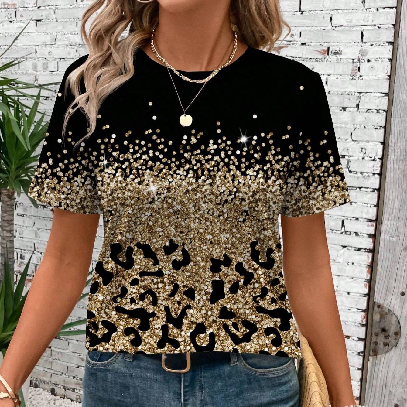 

Нова літня повсякденна вільна жіноча футболка з 3D-друком 6XL