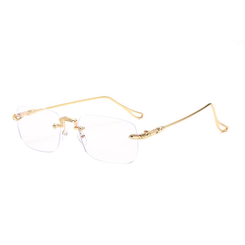 2PCS Po-sensitive Color-changing Anti-blue Light Nearsighted Glasses Rimless And Elegant Style Model 2190