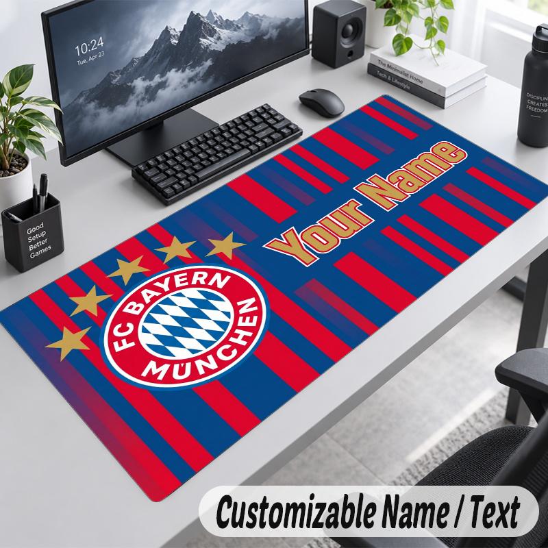 Bayern Munich Personalized Large Mouse Pad Custom Name Text Extended Desk Mat Gaming Mousepad